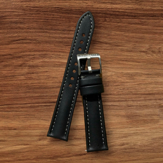 Sailcloth Quick Release Watch Band | Black x Khaki